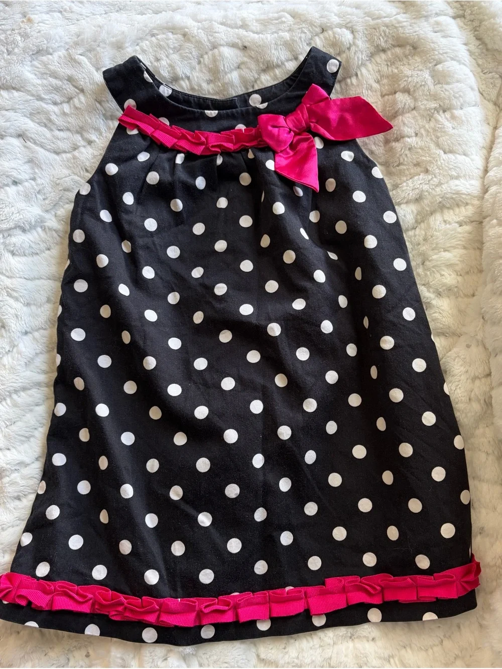 The Children’s Place Girls Black Polka Dot Dress — 3T 🎀